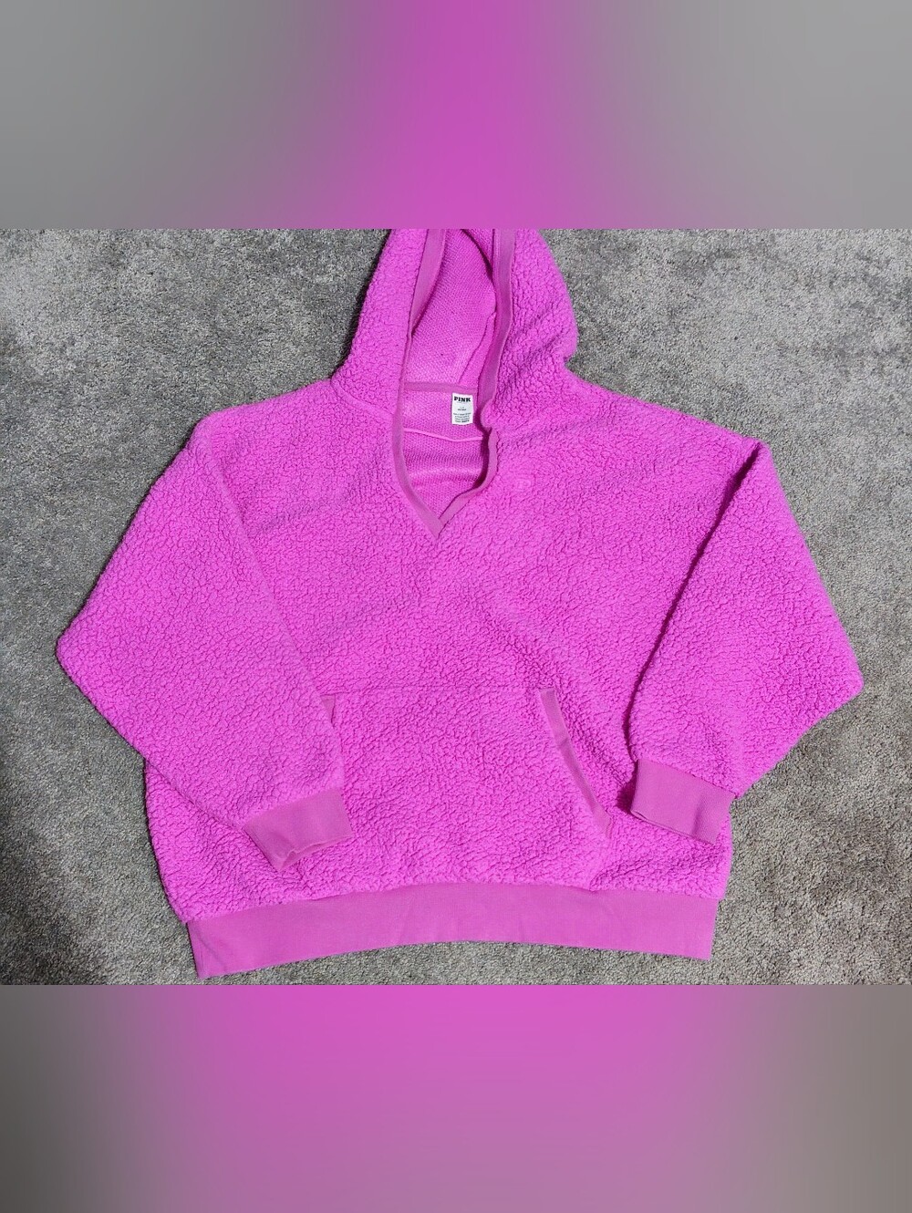 Cozy Fleece Hoodie Sweater - Bright Pink